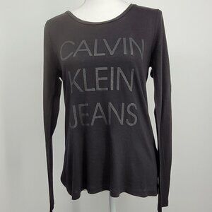 Calvin Klein Jeans Black Graphic Long Sleeve Tee